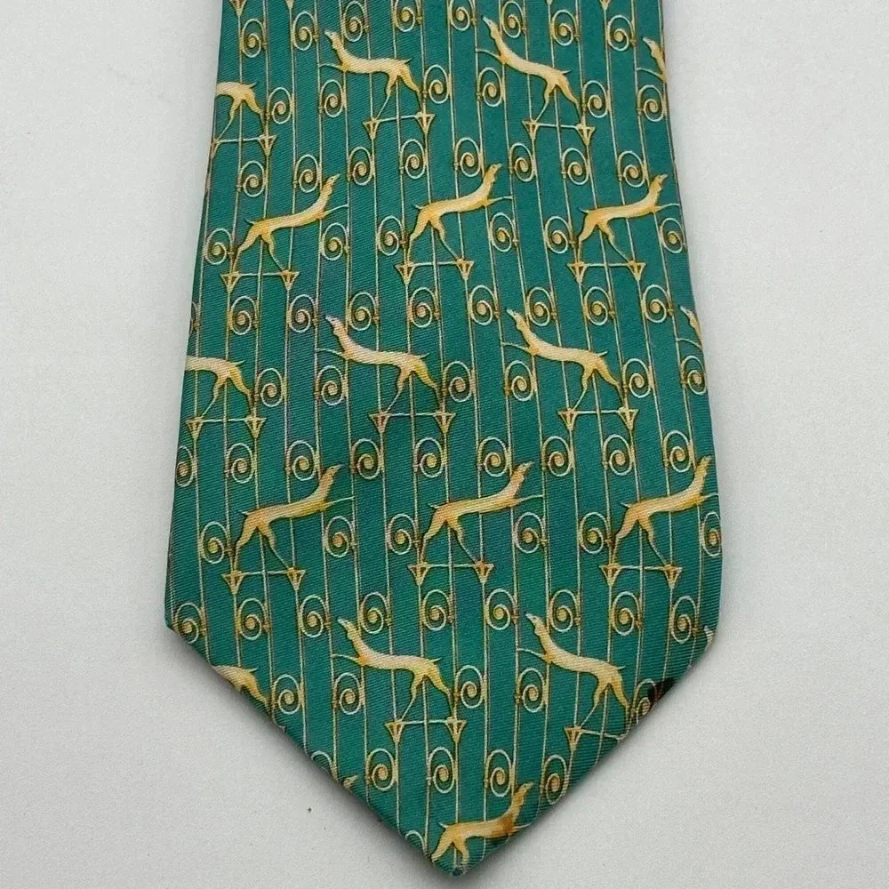 Lanvin Paris‎ Tie Green Men’s 100% Silk Made In Paris